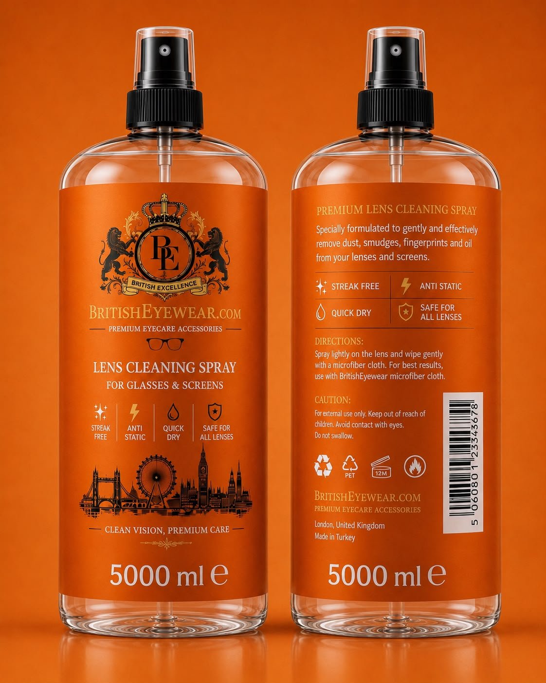 Gözlük Temizleme Spreyi 5000 ml Orange