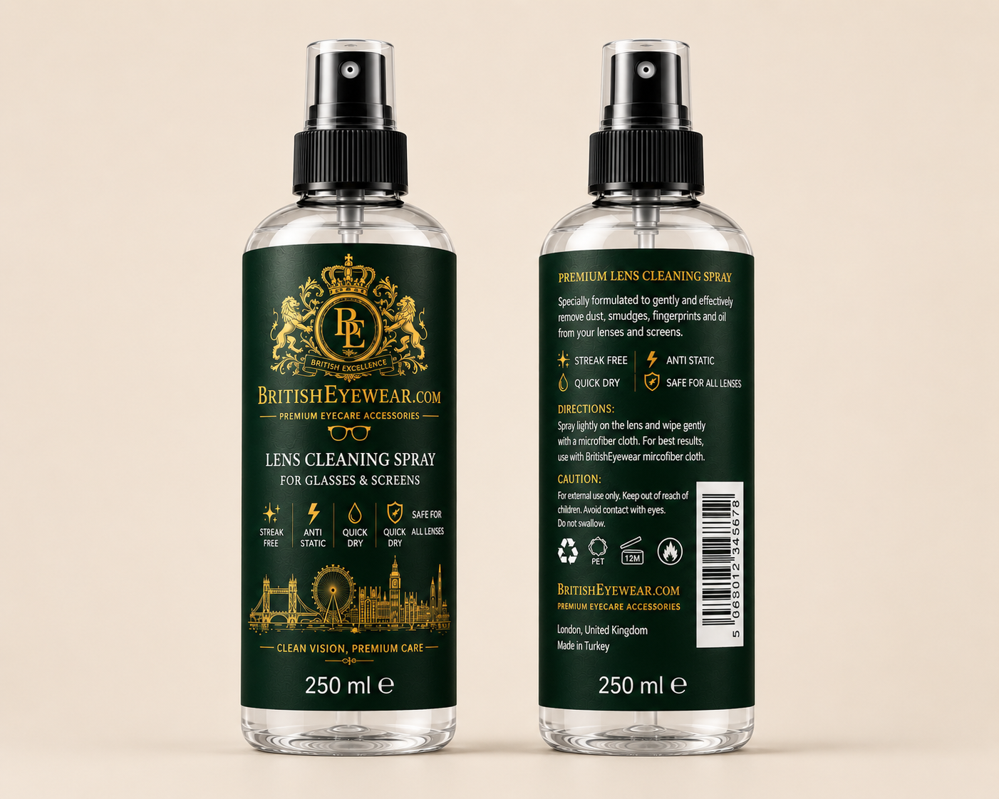 Gözlük Temizleme Spreyi 250 ml Green