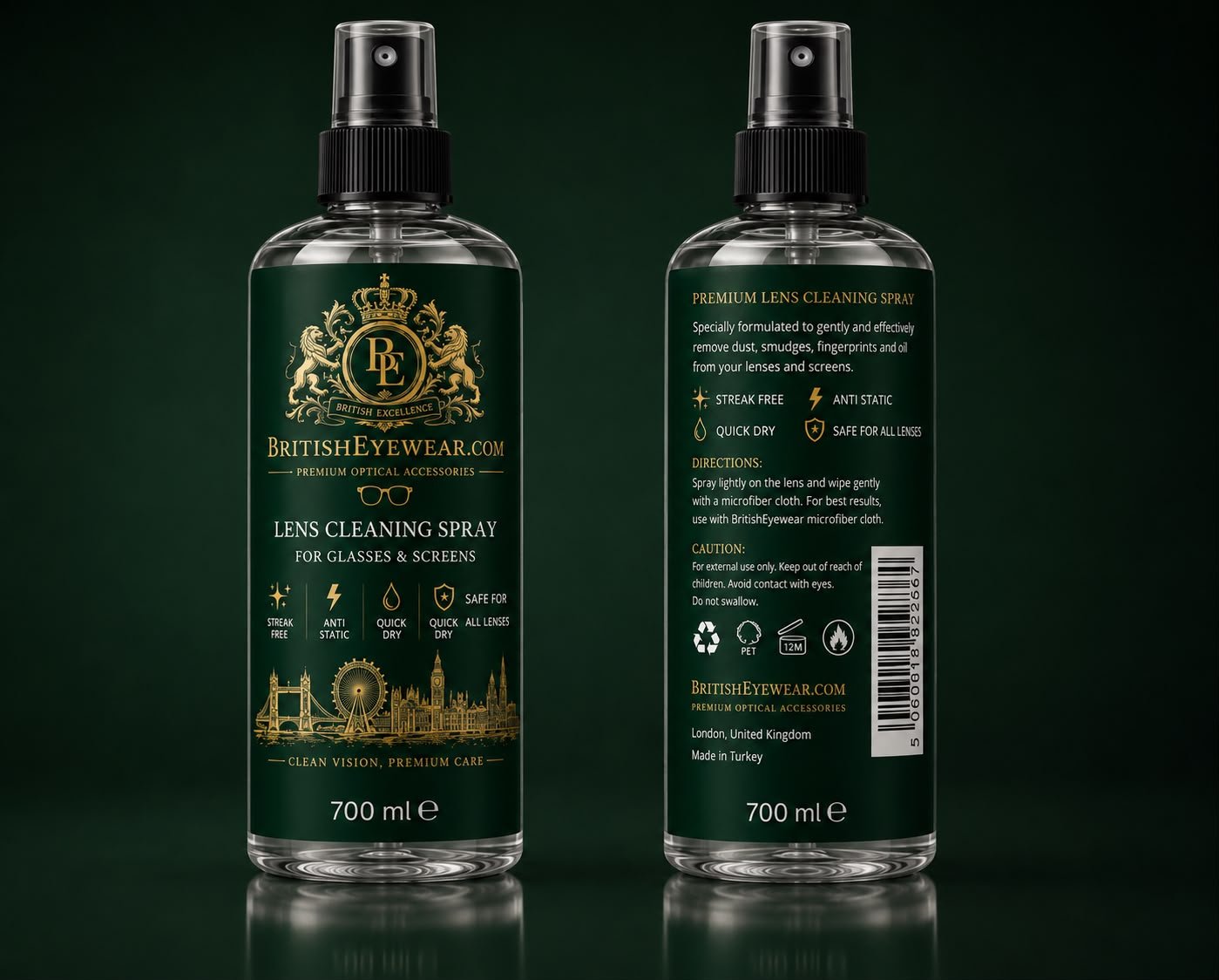 Gözlük Temizleme Spreyi 700 ml Green