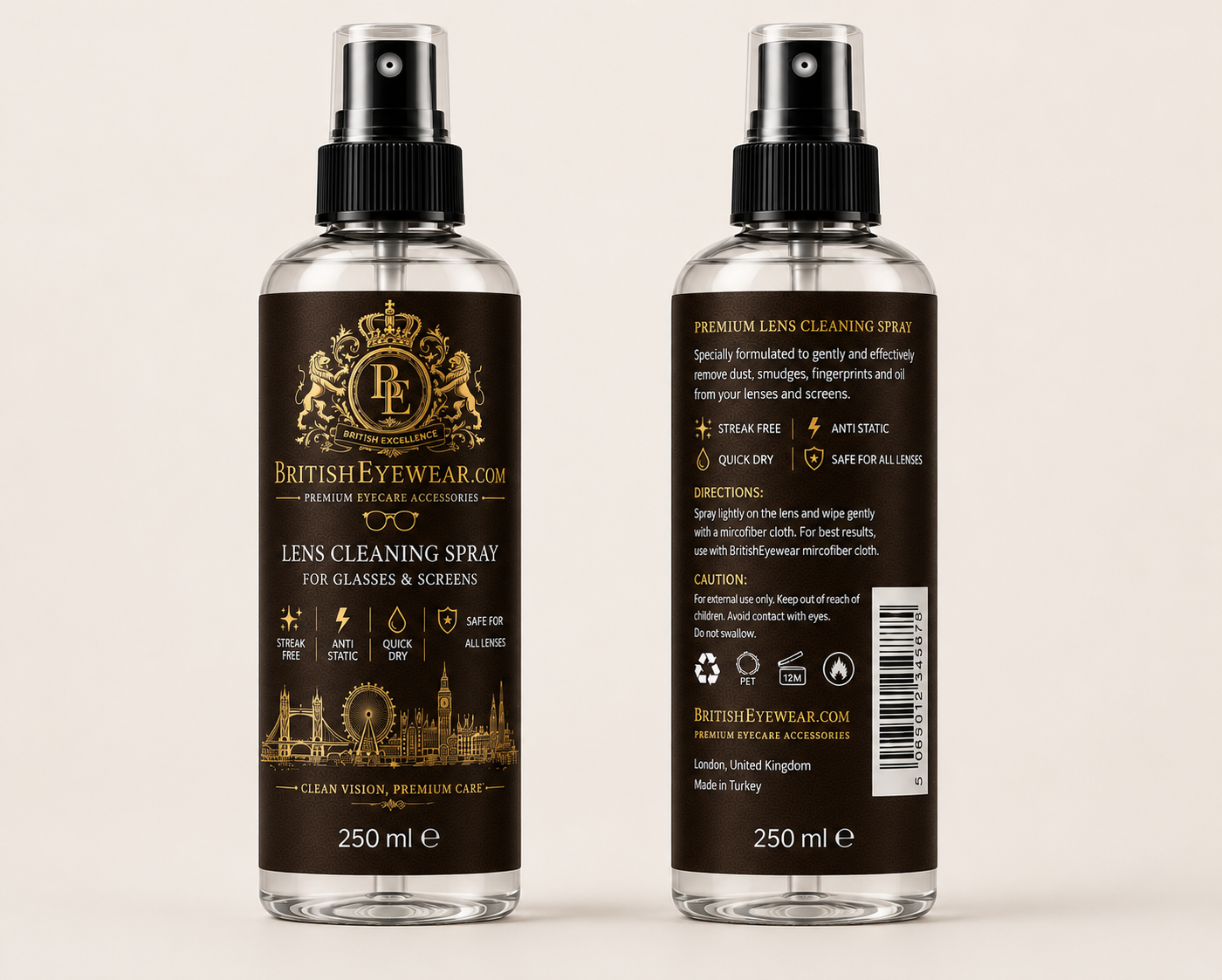 Gözlük Temizleme Spreyi 250 ml Brown