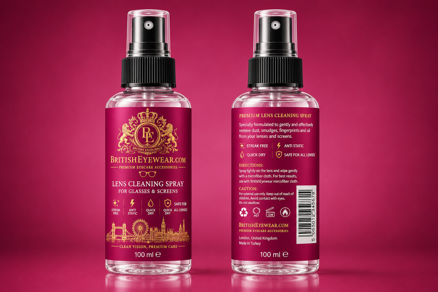 Gözlük Temizleme Spreyi 100 ml Pink