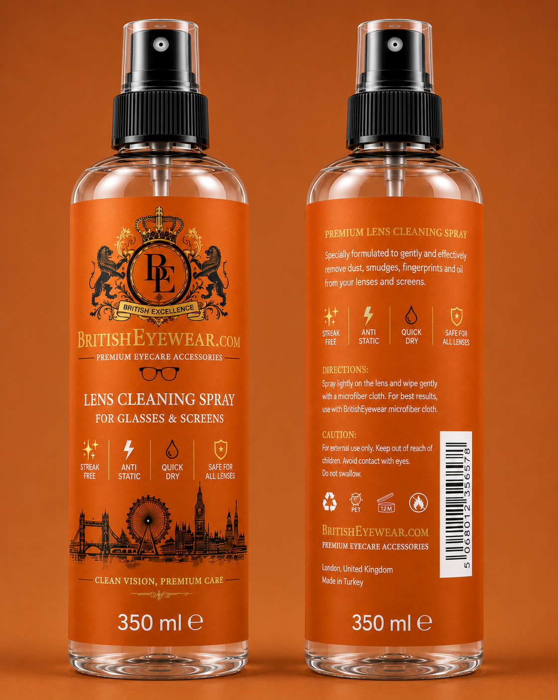 Gözlük Temizleme Spreyi 350 ml Orange