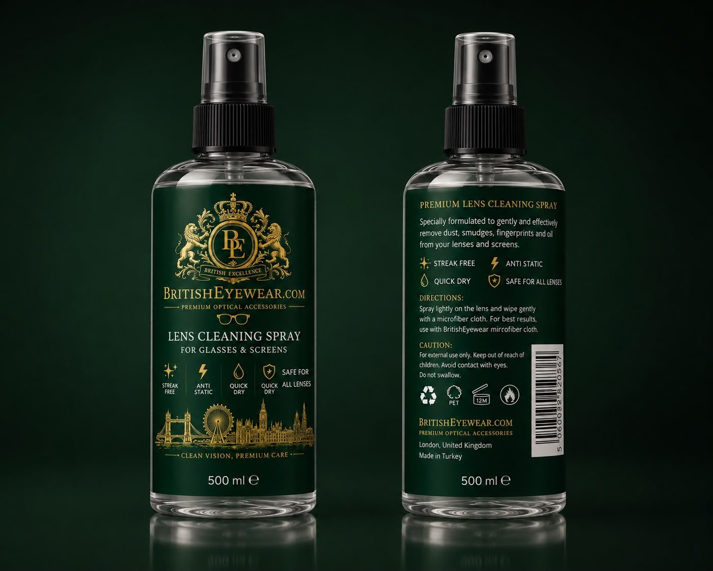 Gözlük Temizleme Spreyi 500 ml Green
