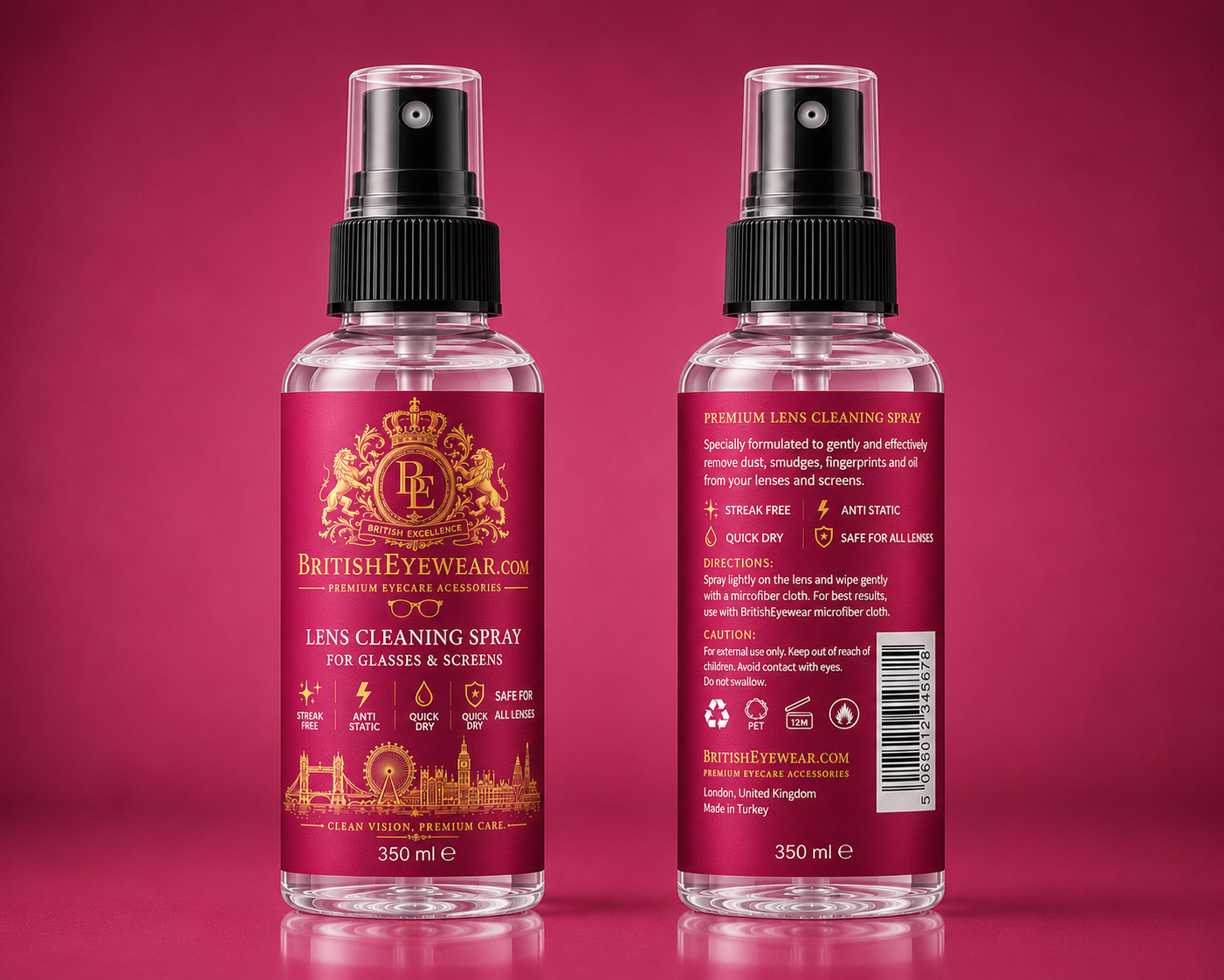 Gözlük Temizleme Spreyi 350 ml Pink
