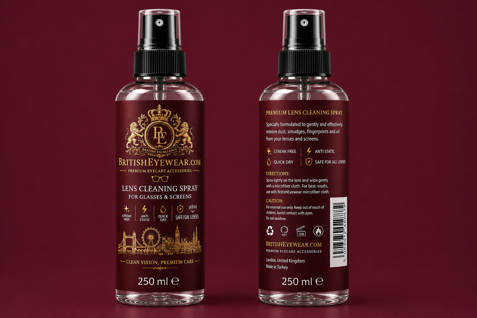 Gözlük Temizleme Spreyi 250 ml Red