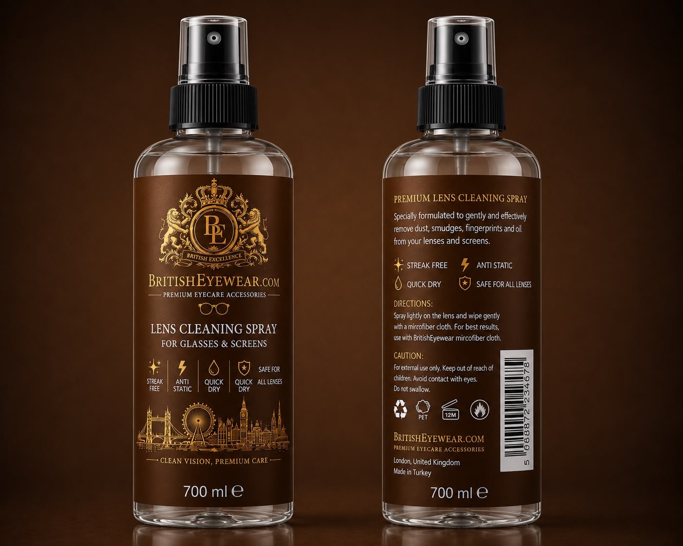 Gözlük Temizleme Spreyi 700 ml Brown