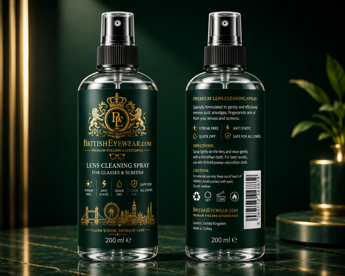 Gözlük Temizleme Spreyi 200 ml Green