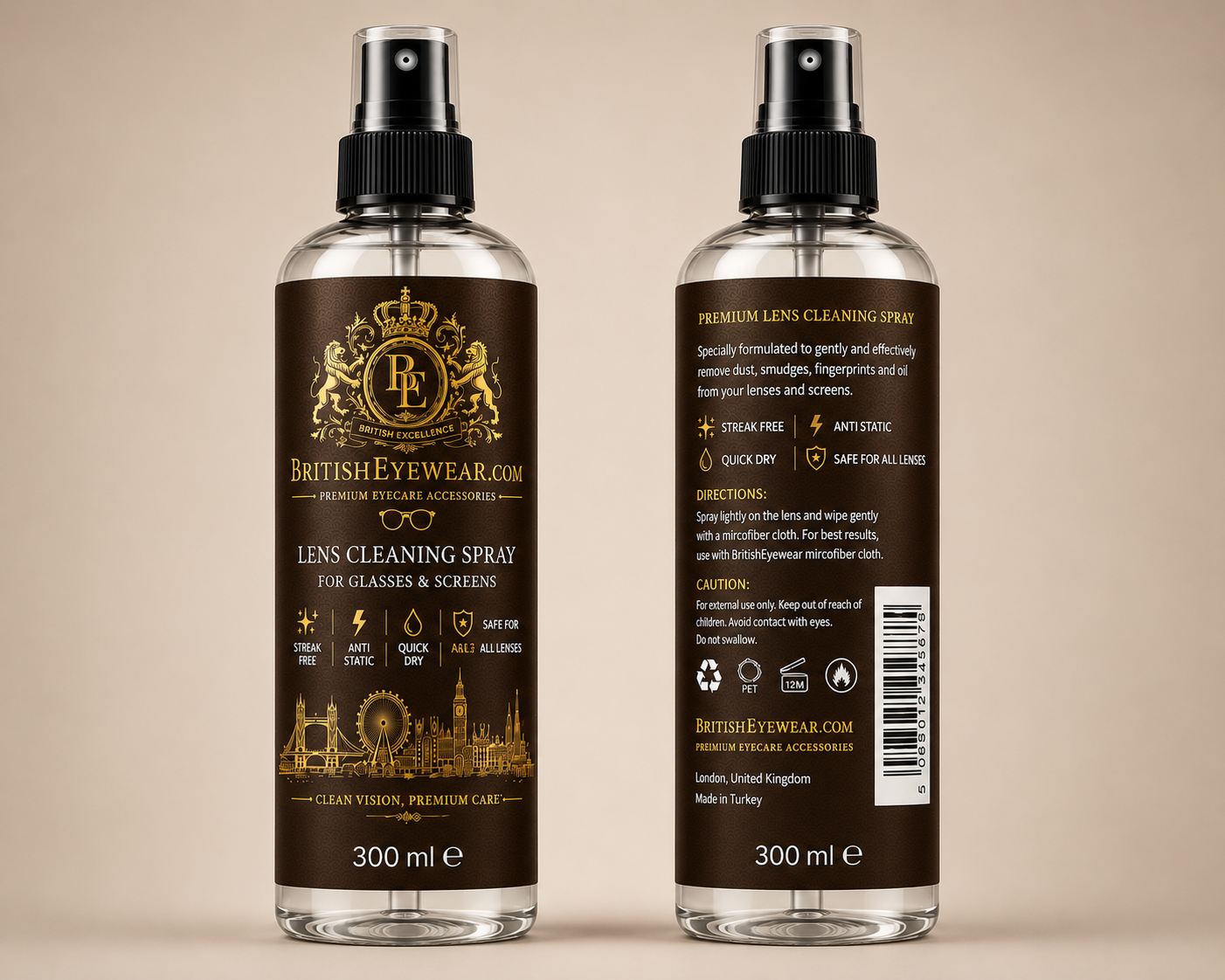 Gözlük Temizleme Spreyi 300 ml Brown
