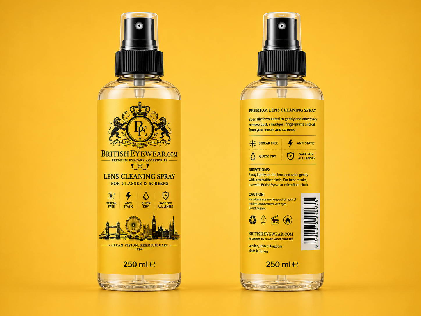 Gözlük Temizleme Spreyi 250 ml Yellow