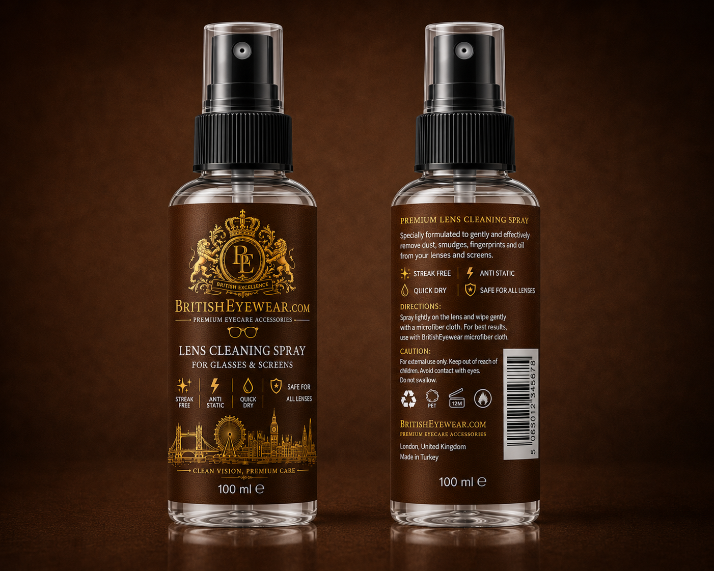 Gözlük Temizleme Spreyi 100 ml Brown