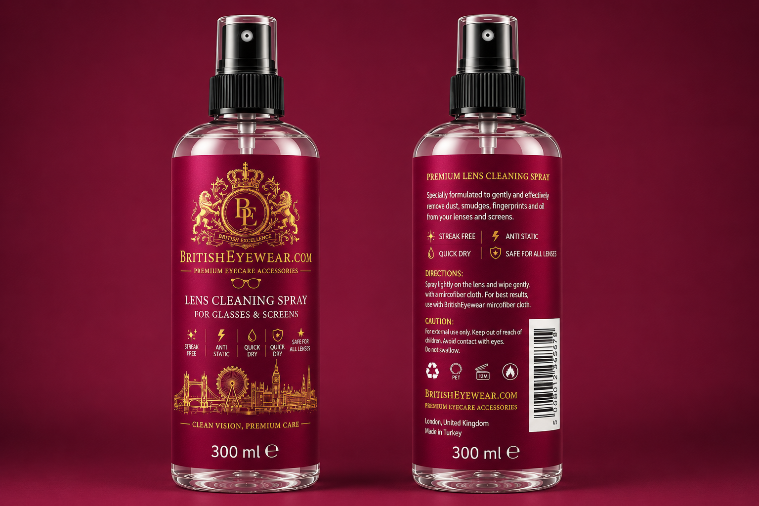 Gözlük Temizleme Spreyi 300 ml Pink