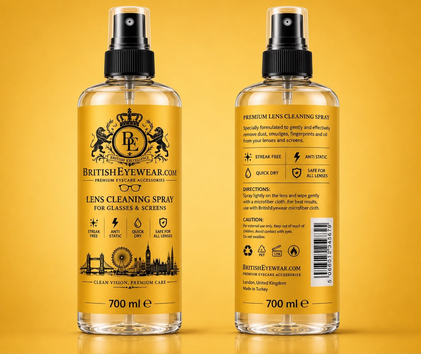 Gözlük Temizleme Spreyi 700 ml Yellow