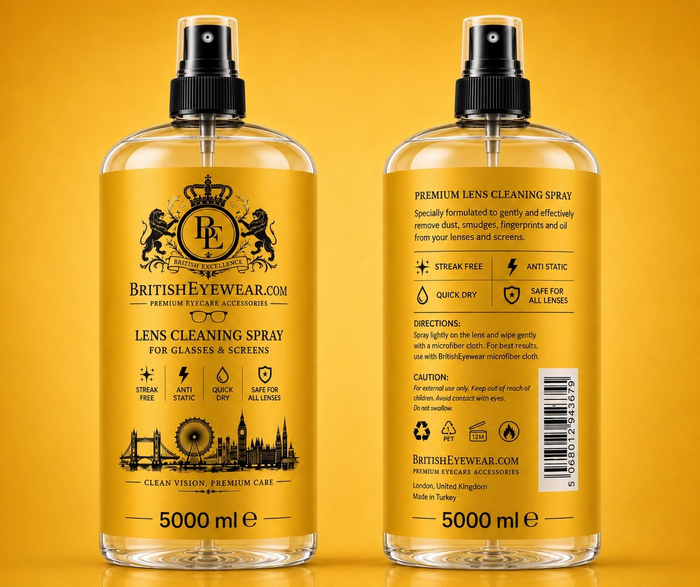 Gözlük Temizleme Spreyi 5000 ml Yellow