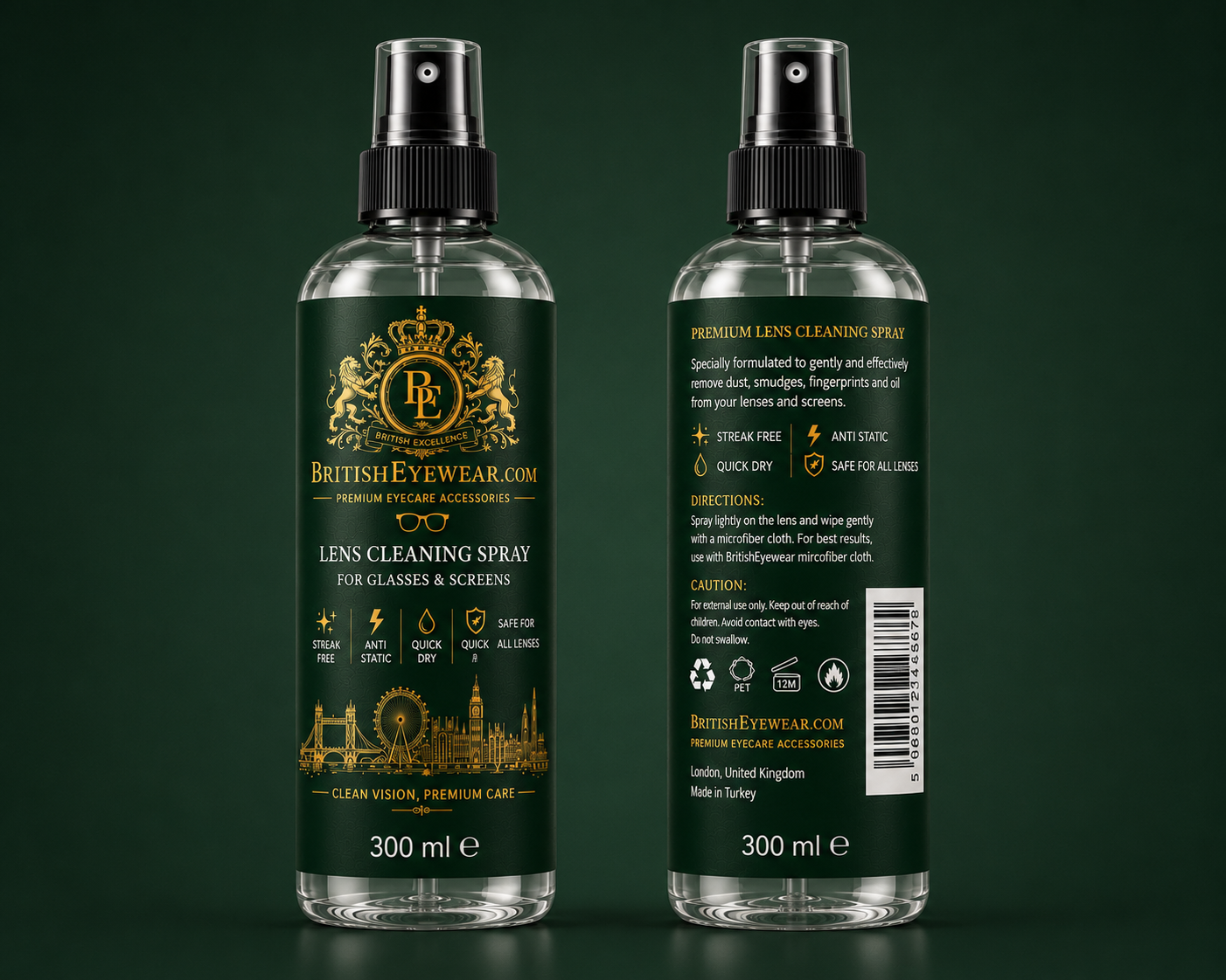 Gözlük Temizleme Spreyi 300 ml Green