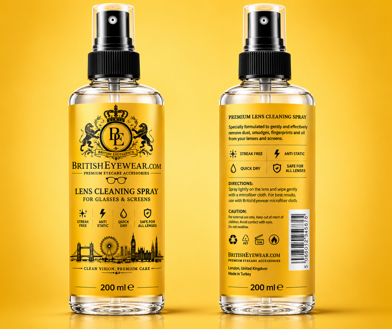 Gözlük Temizleme Spreyi 200 ml Yellow