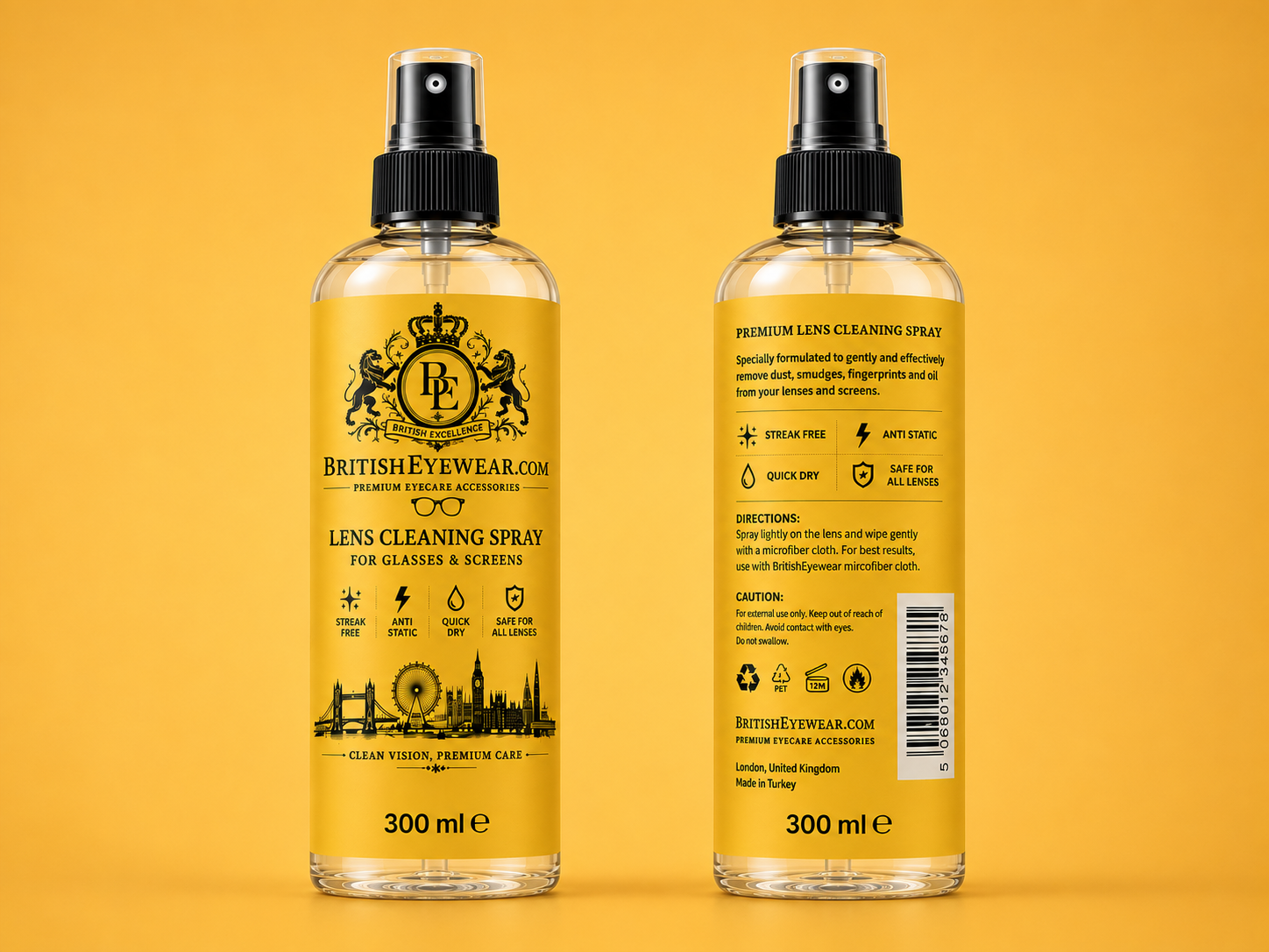 Gözlük Temizleme Spreyi 300 ml Yellow