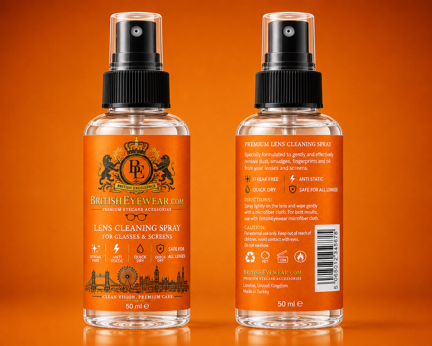Gözlük Temizleme Spreyi 50 ml Orange
