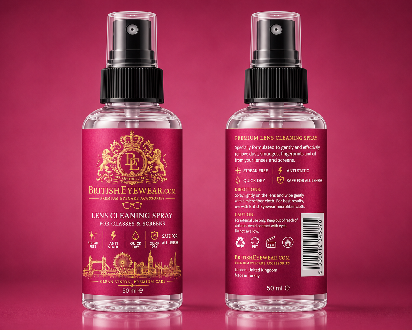 Gözlük Temizleme Spreyi 50 ml Pink