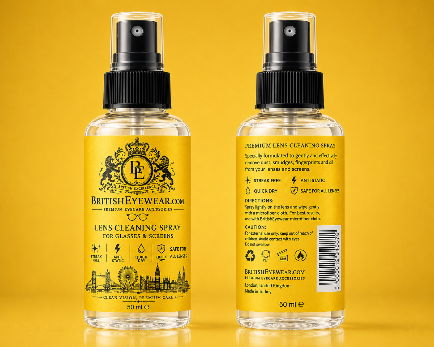 Gözlük Temizleme Spreyi 50 ml Yellow